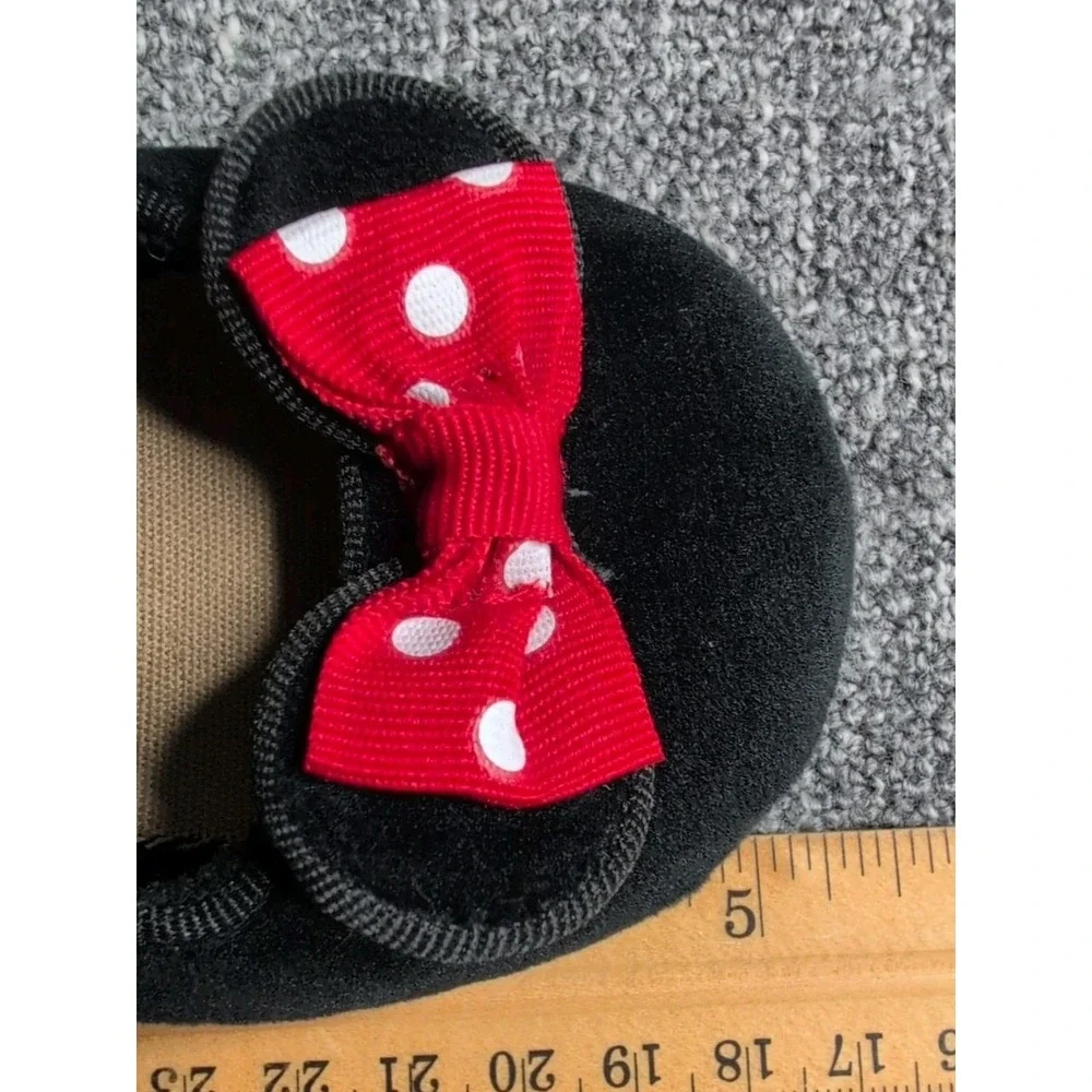 Baby Gap Disney Minnie Mouse Shoes Black Red Polka Dot Bow Size 18-24M‎ Slip On